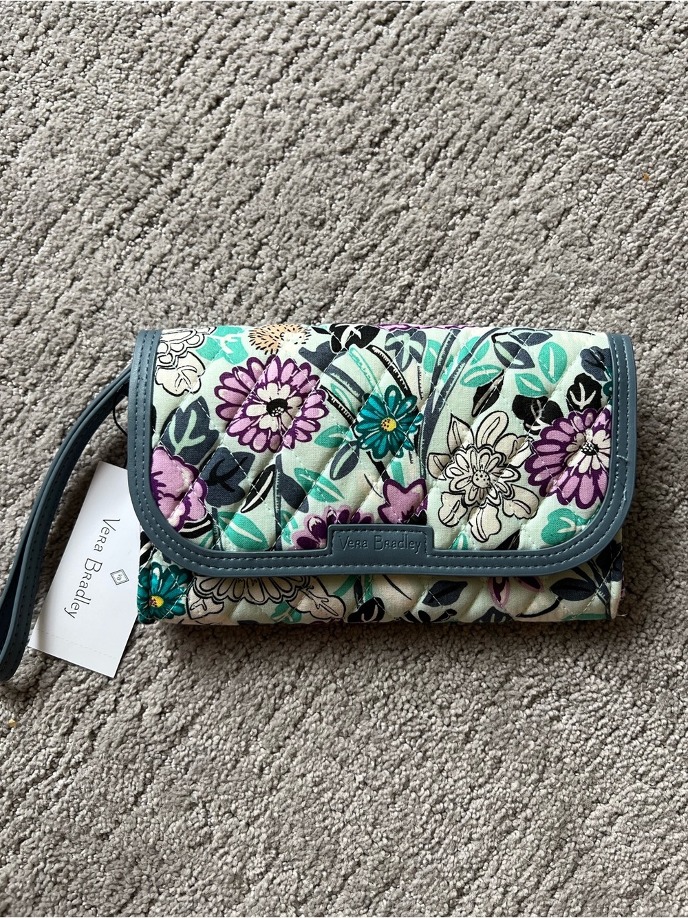 Vera Bradley Trimmed Wristlet, Penelope’s Garden Print
